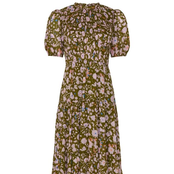 Diane Von Furstenberg Blossom Midi Dress, Size 12 - Picture 2 of 14